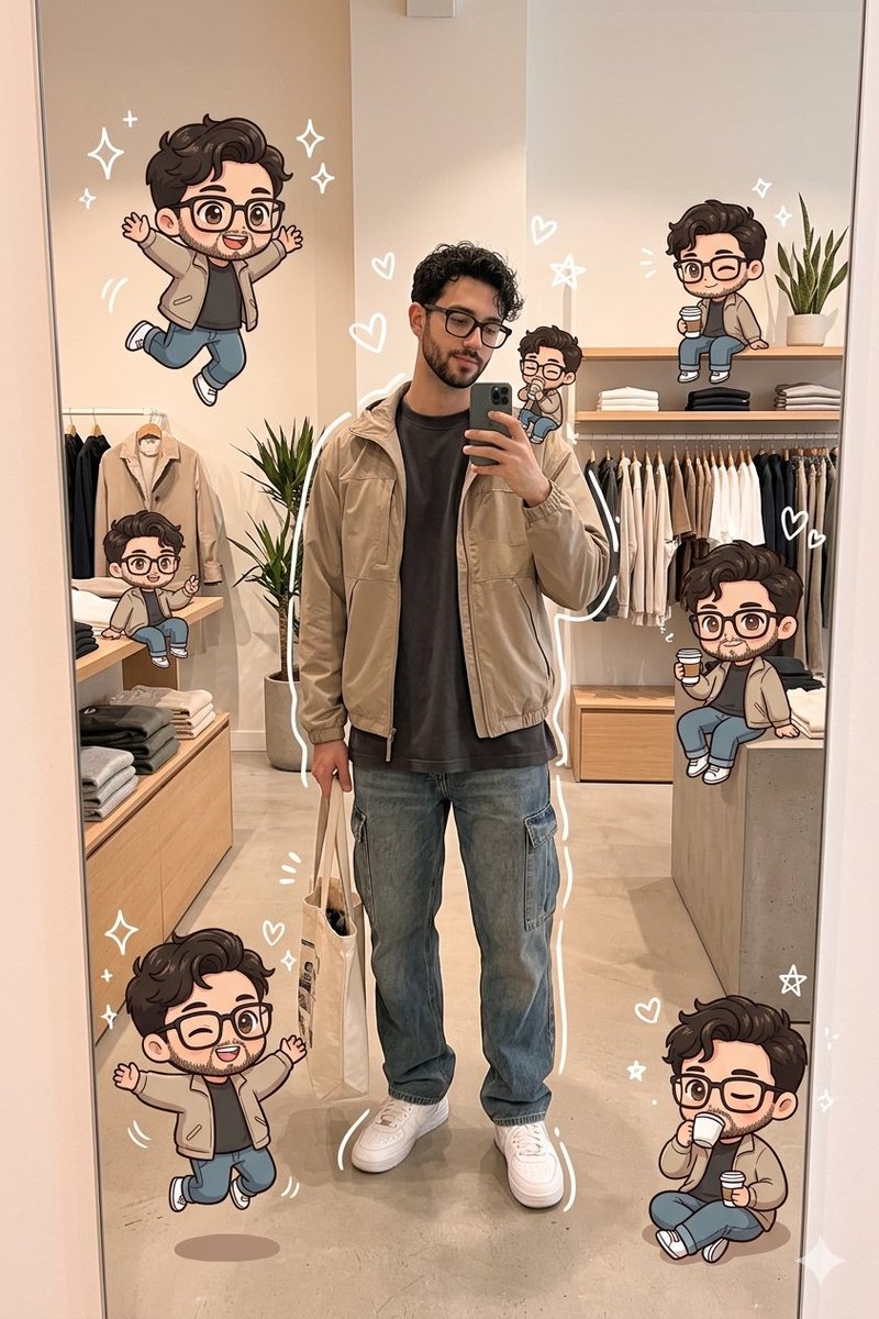 Profile / Avatar - Kawaii Chibi Mirror Selfie — output 1