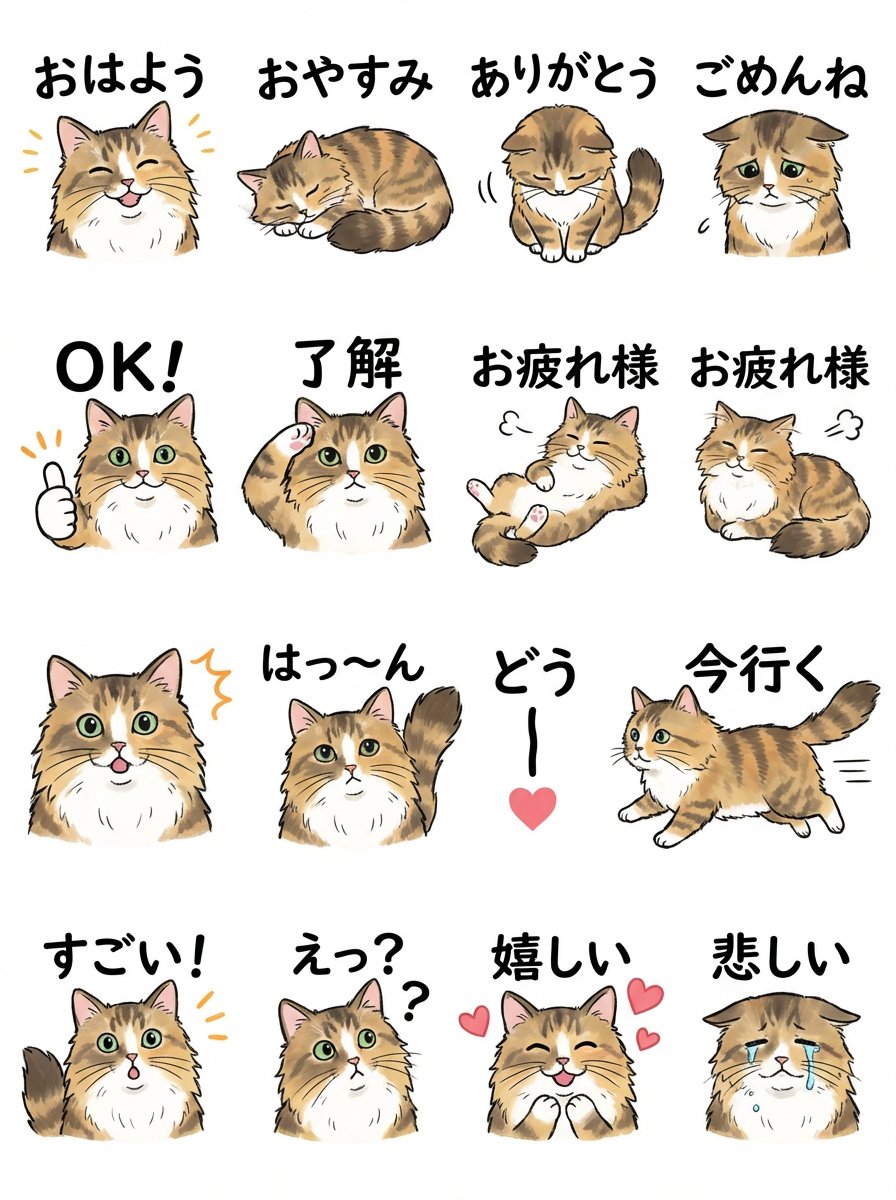 Product Marketing - LINE Sticker Sheet Generation Prompt — output 1