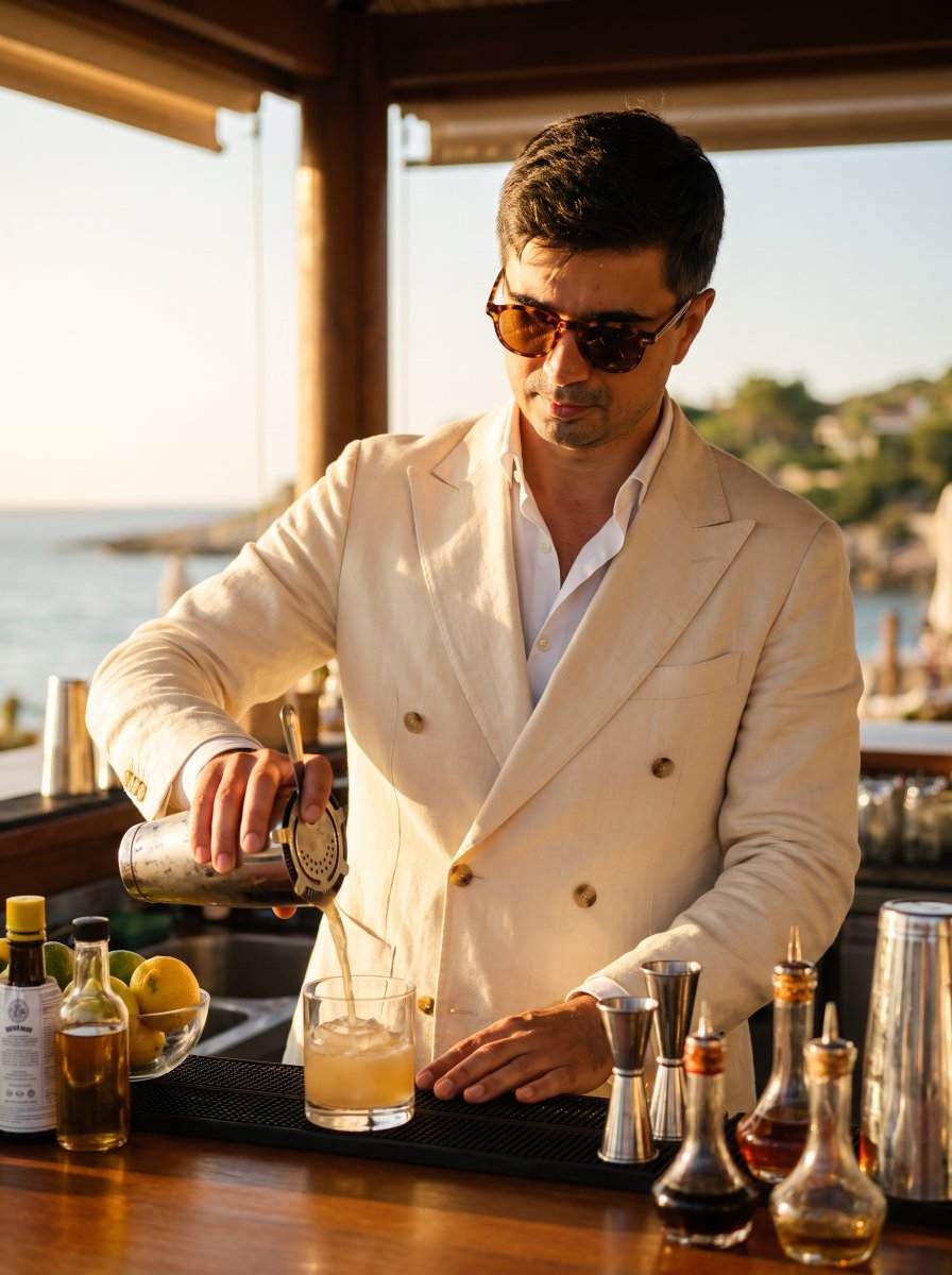 Product Marketing - Cinematic Golden Hour Cocktail Portrait — output 1
