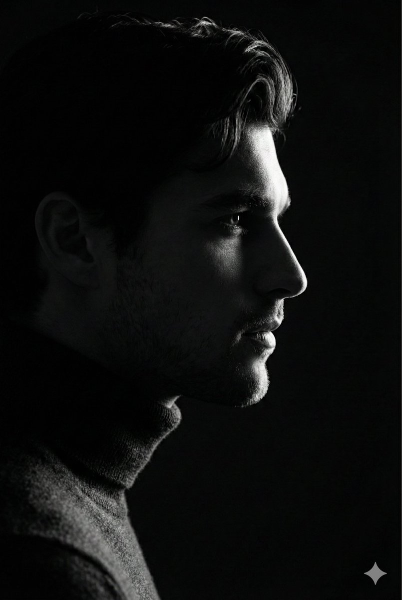 Profile / Avatar - Low-Key Profile Portrait with Single Rim Light — output 1