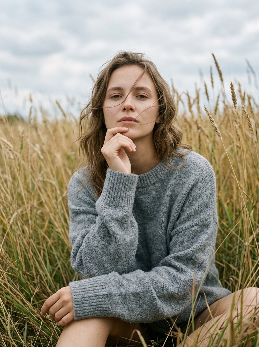Profile / Avatar - Photorealistic Outdoor Sweater Portrait — output 1