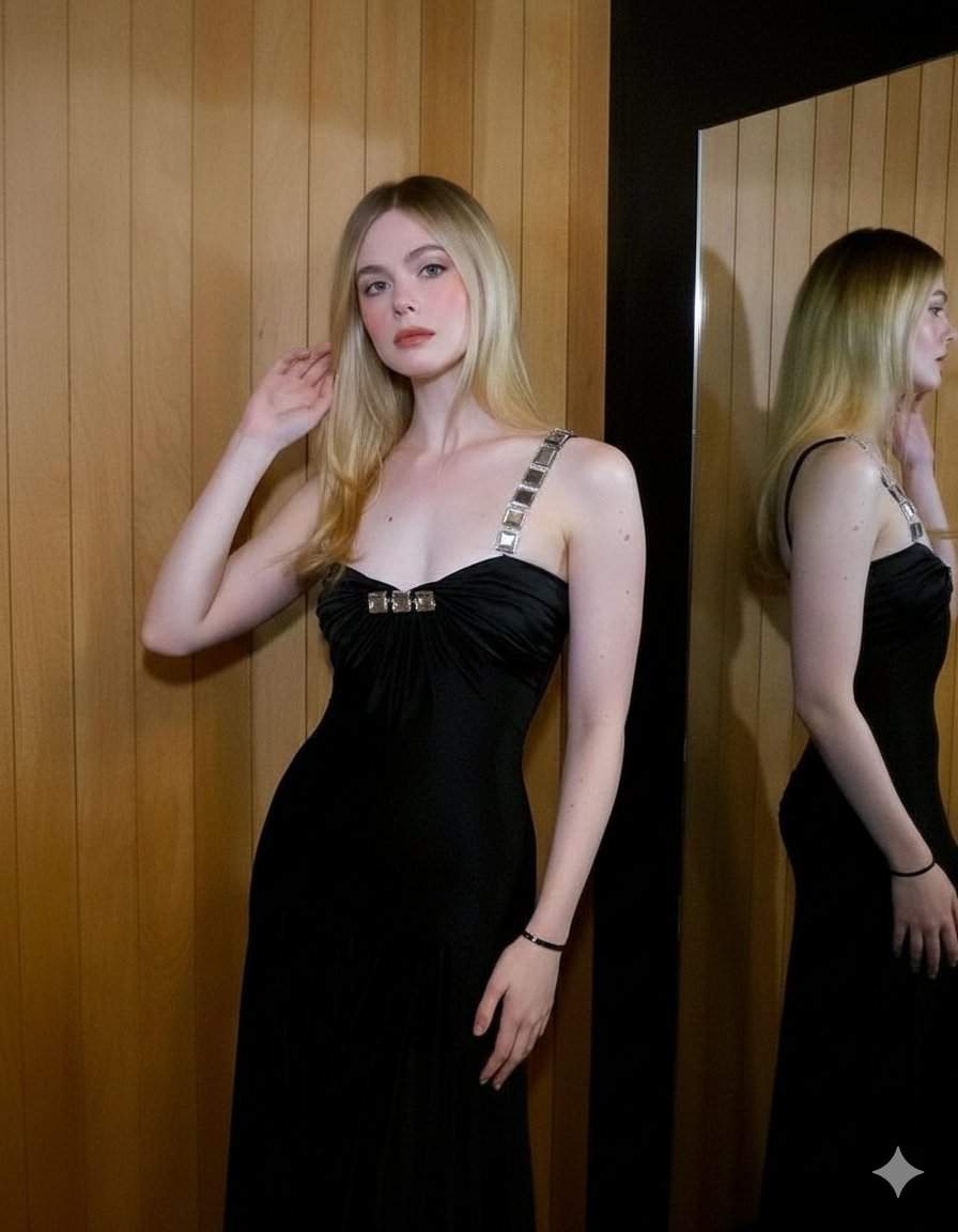 High-End Fashion Editorial with Mirror Reflection — output 1