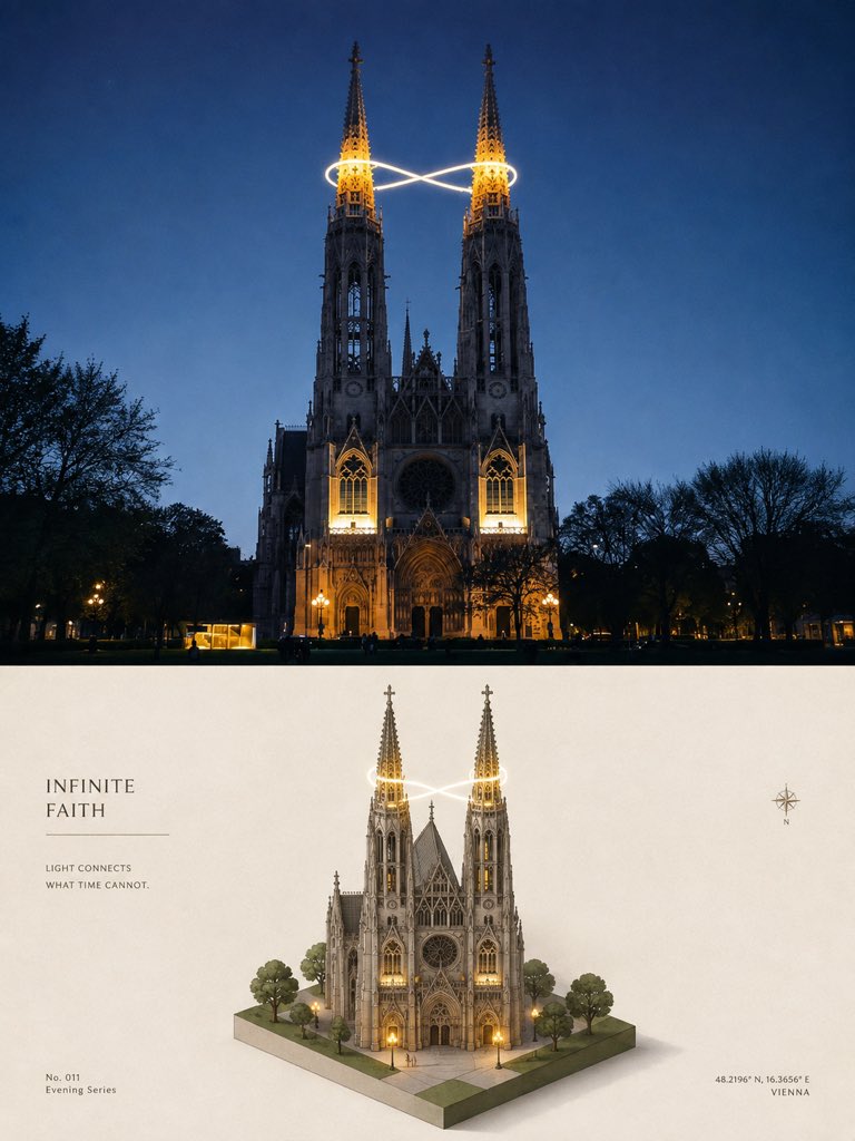 Product Marketing - Isometric Cathedral Travel Poster — output 1