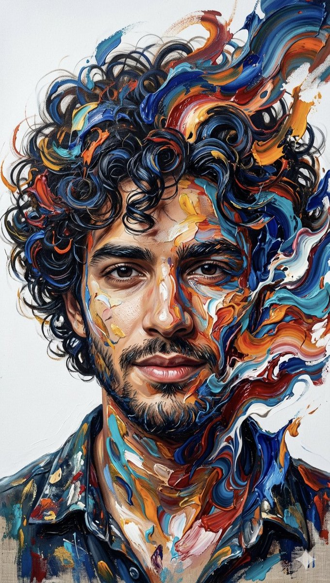 Profile / Avatar - Abstract Impasto Portrait Prompt — output 1