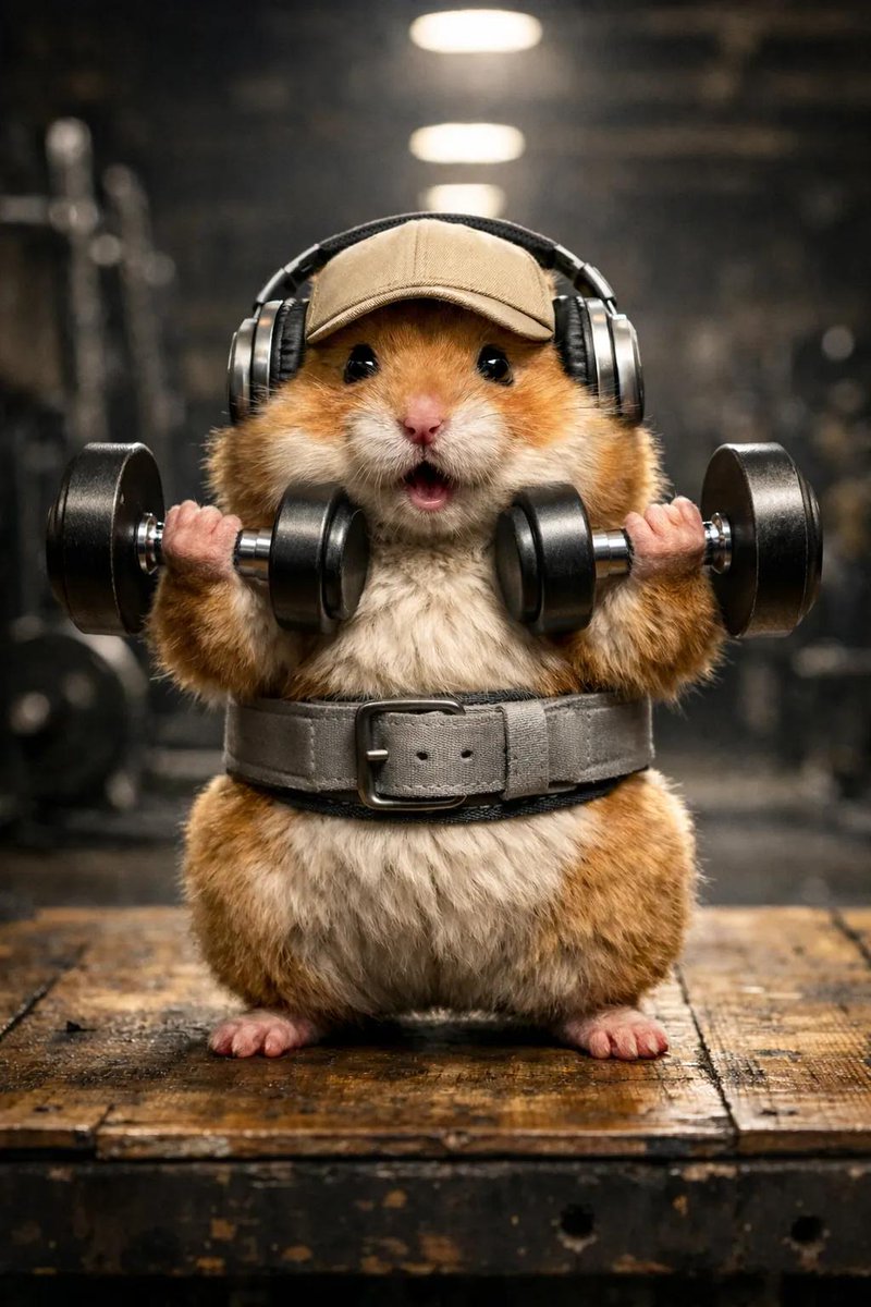 YouTube Thumbnail - Hyper-Detailed Hamster Weightlifting Cinematic Scene — output 1