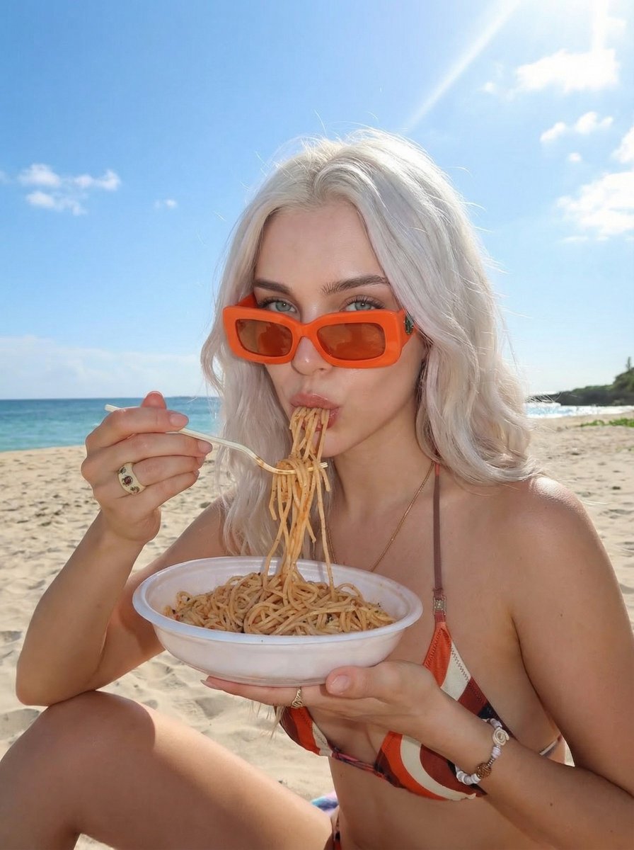 Structured Beach Lifestyle Food Photo Prompt — output 1