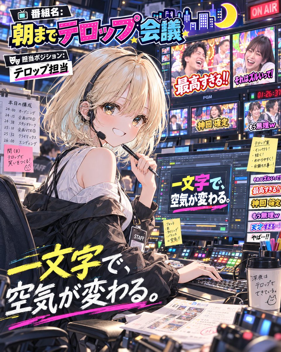 Social Media Post - TV Director Anime Girl — output 1