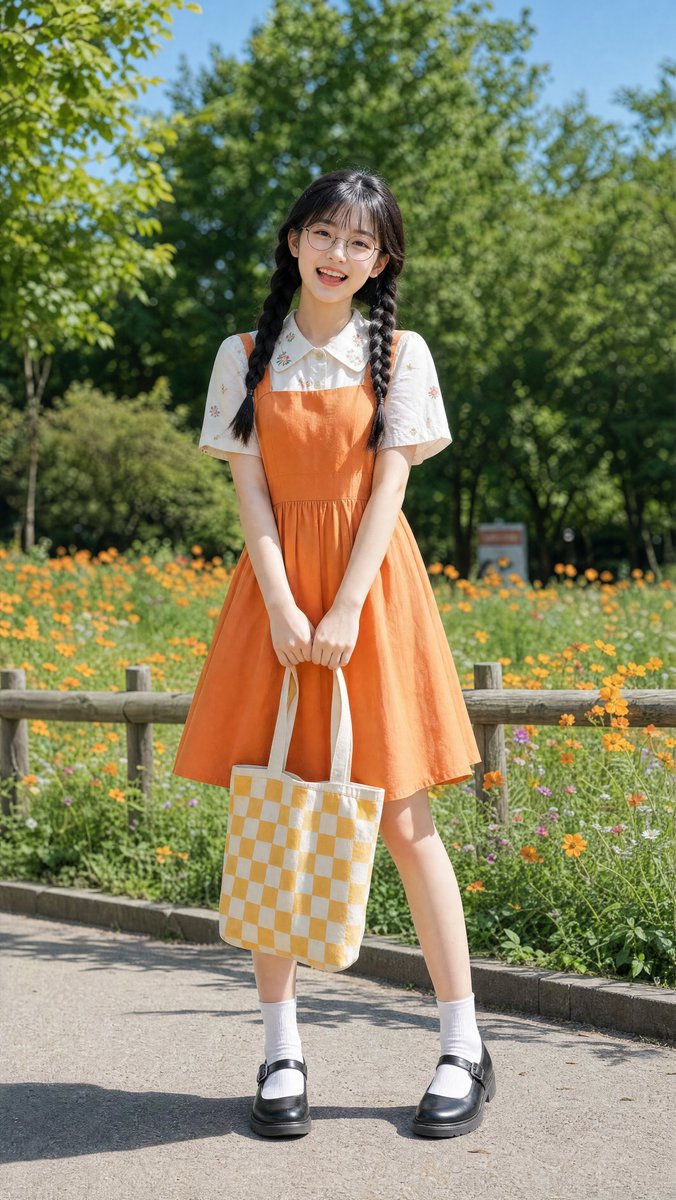 Comic / Storyboard - Cheerful Spring Park Pinafore Girl — output 1