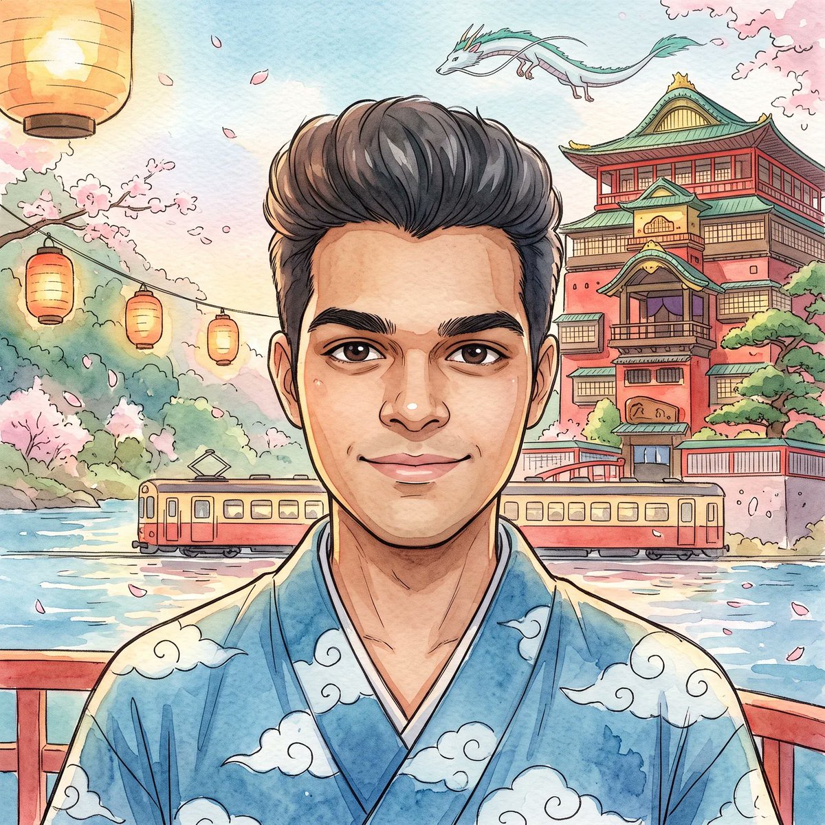 Profile / Avatar - Spirited Away Watercolor Portrait — output 1