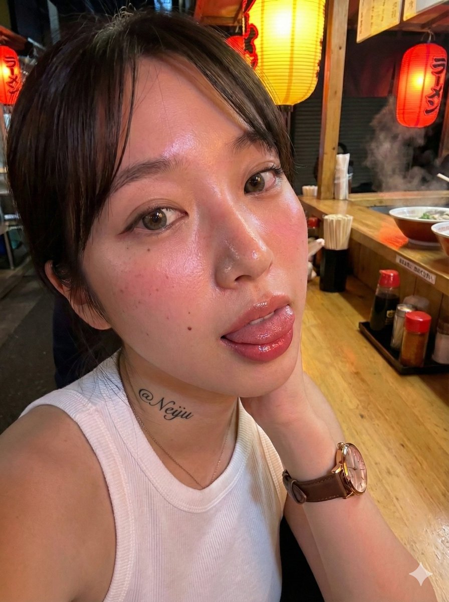 Realistic Izakaya Selfie with Intentional Imperfection — output 1
