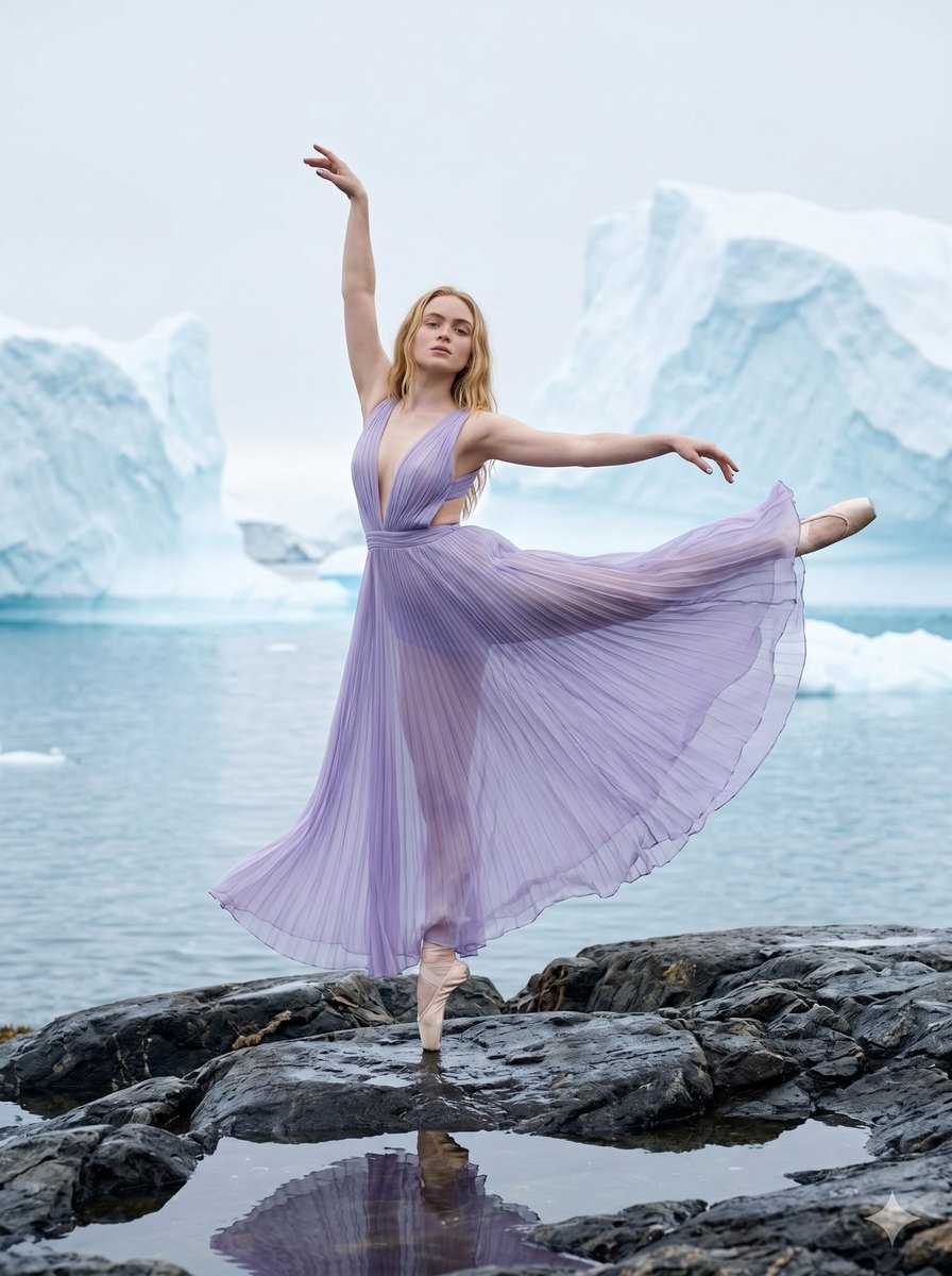 Product Marketing - Ballerina on Arctic Icebergs — output 1