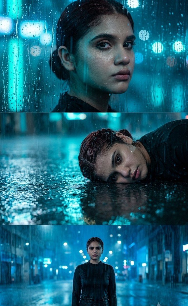 Comic / Storyboard - Cinematic Rainy Night Noir Triptych — output 1
