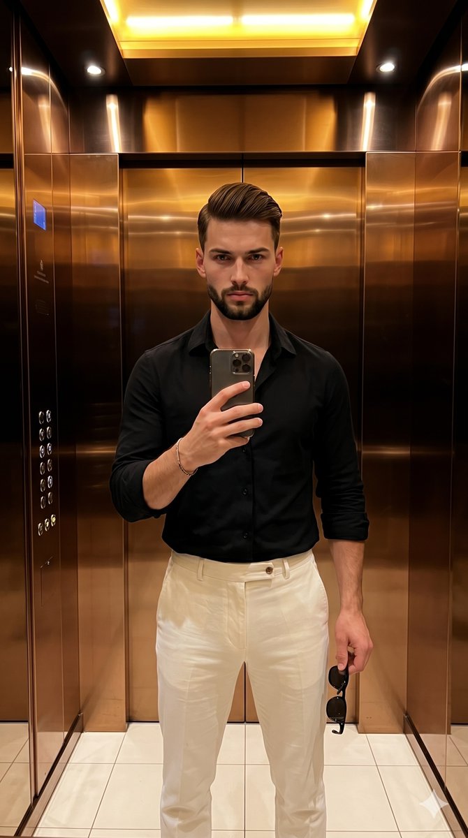 Profile / Avatar - Urban Fashion Elevator Portrait — output 1