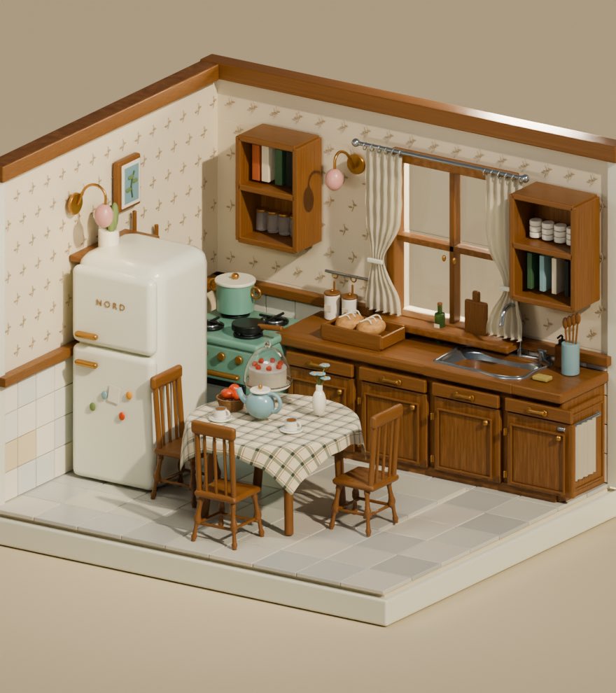 Game Asset - Isometric Miniature American Kitchen — output 1