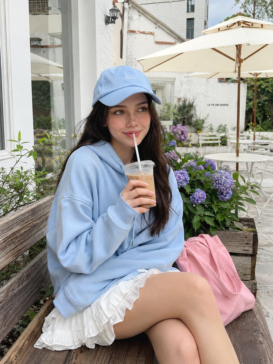 Social Media Post - Korean Style Patio Café Portrait — output 1