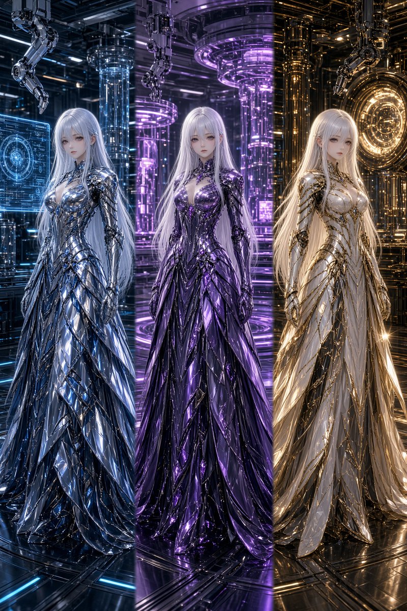 Game Asset - Three Sci-Fi Android Empresses — output 1