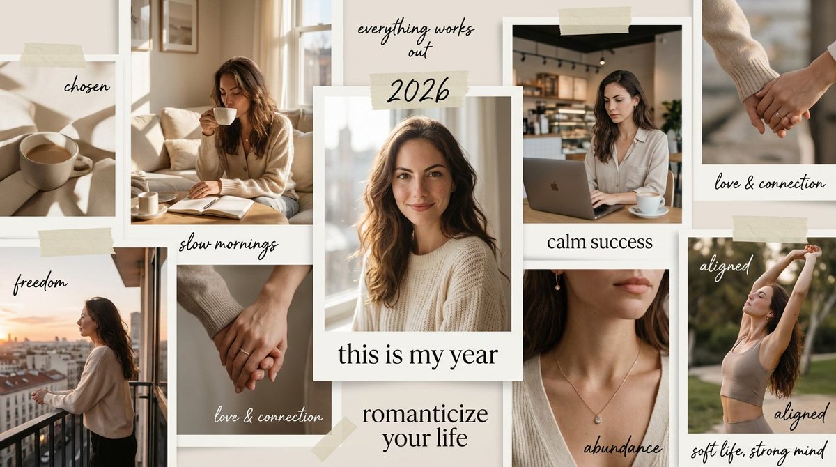 Social Media Post - High-Aesthetic 2026 Vision Board Collage — output 1
