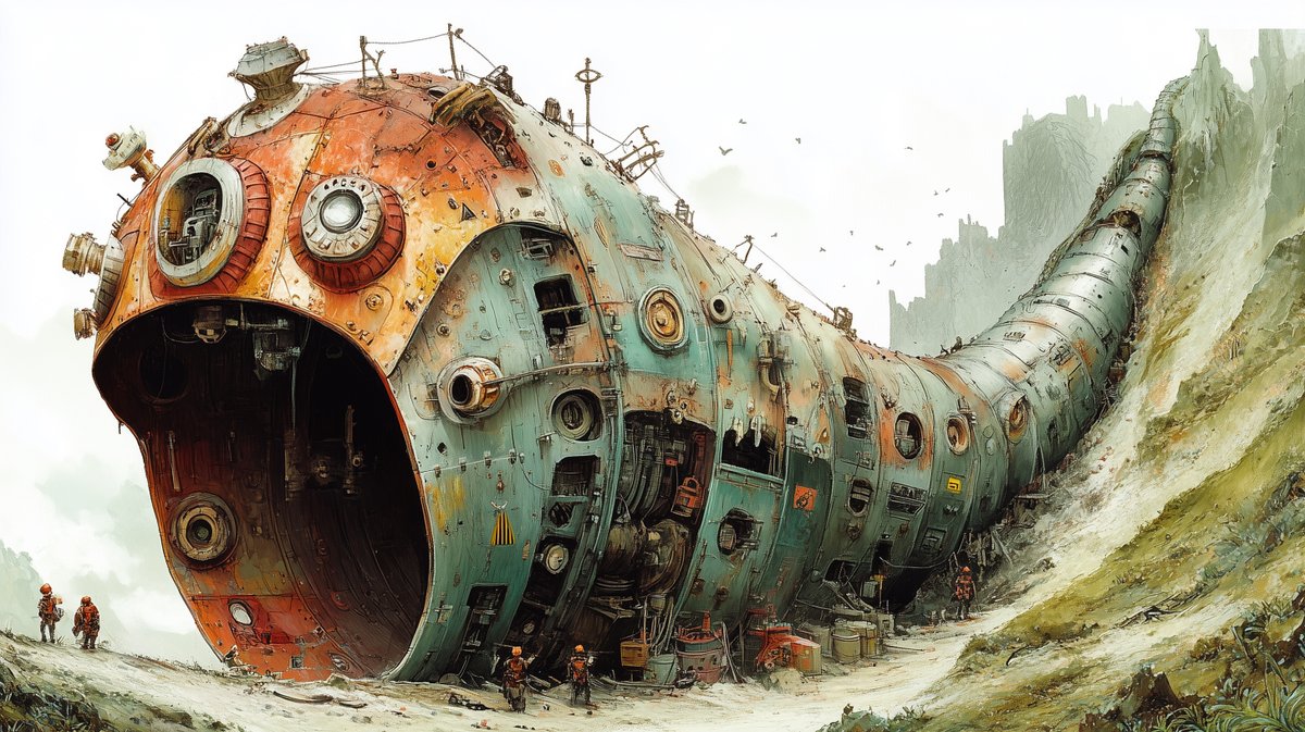 Game Asset - Massive Ancient Abandoned Alien Mining Machine Prompt — output 1