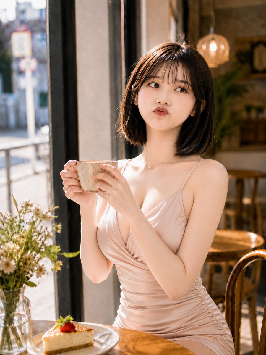 Profile / Avatar - Cozy Afternoon Cafe Window Portrait — output 1