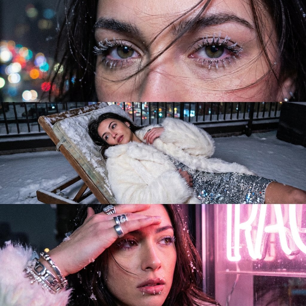 Structured rooftop winter portrait (JSON) — output 1