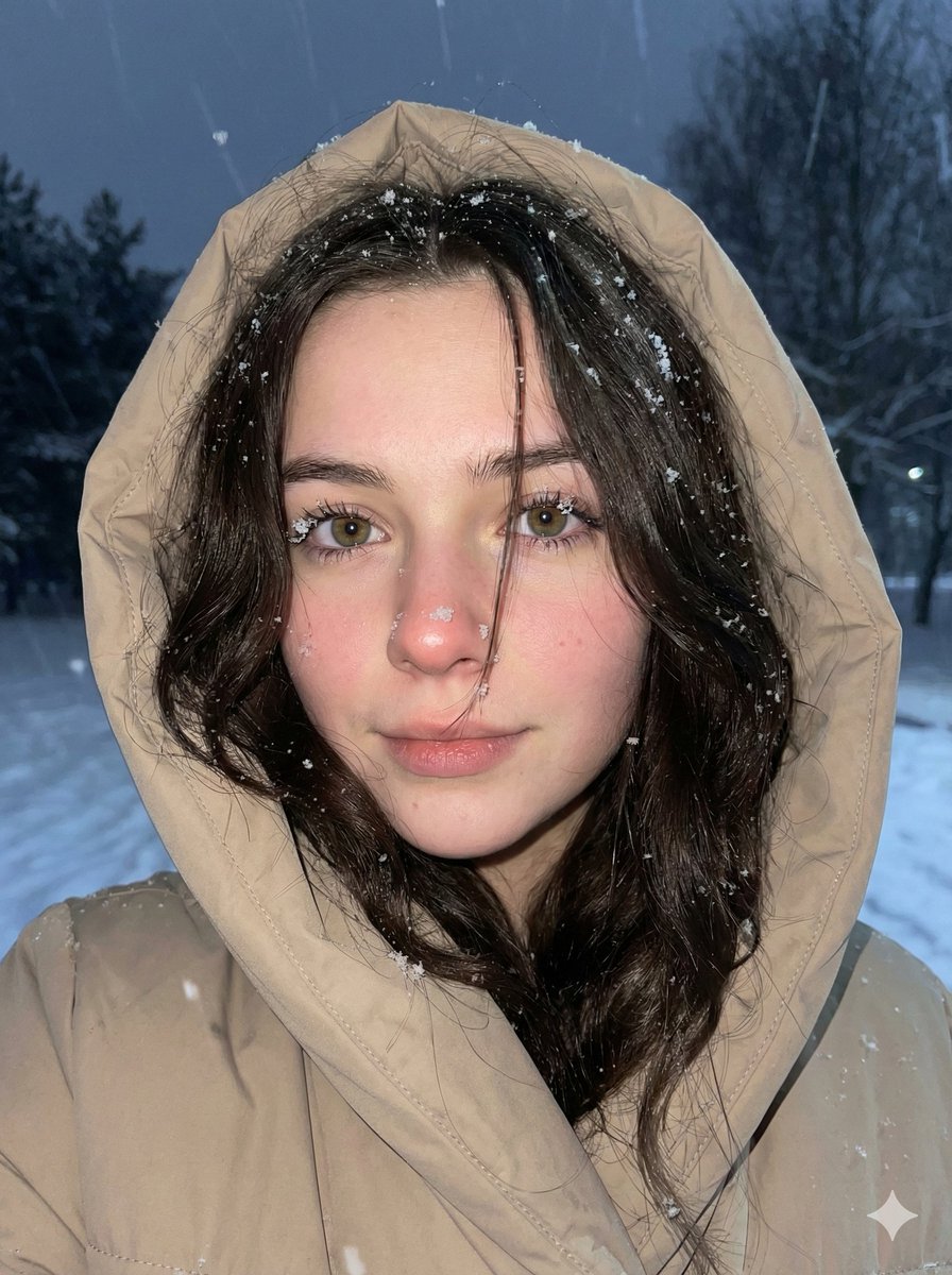 Profile / Avatar - Moody Winter Close-Up Portrait Prompt — output 1