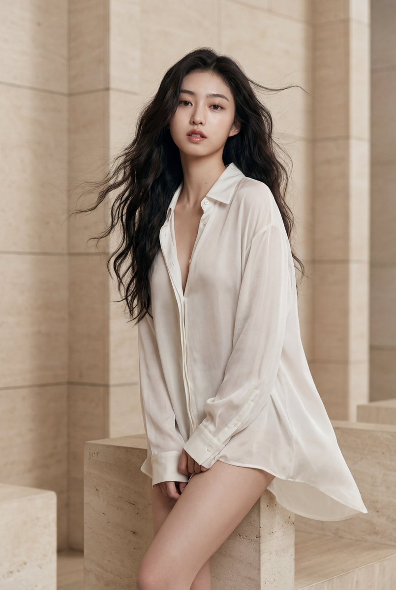 Oversized Shirt Fashion Editorial Prompt — output 1