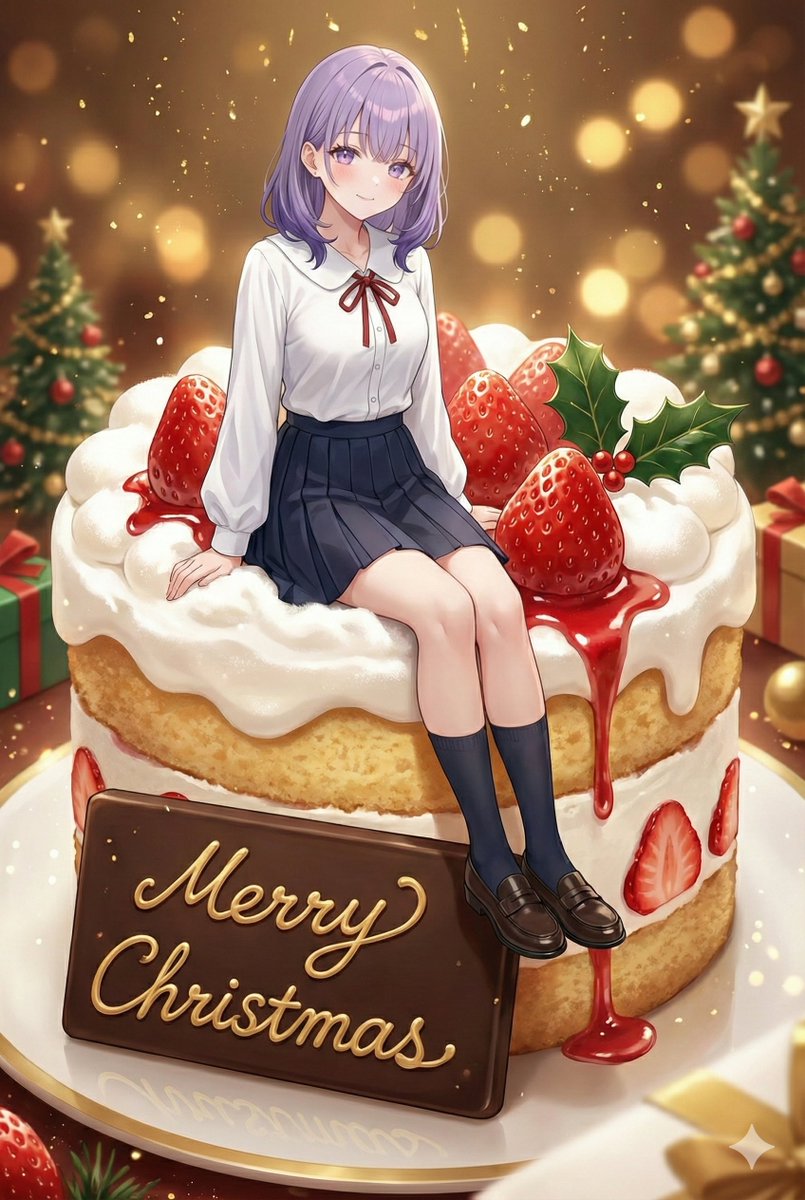 Christmas Cake with Text Plate Prompt — output 1