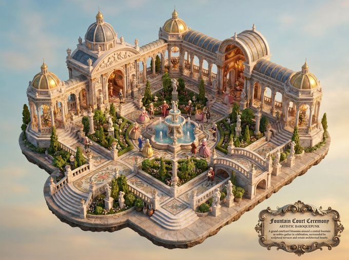 Game Asset - Baroquepunk Royal Garden Miniature — output 1