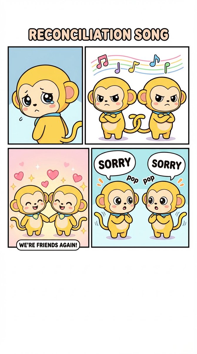 Four-Panel Comic: Reconciliation Song (English Version) — output 1