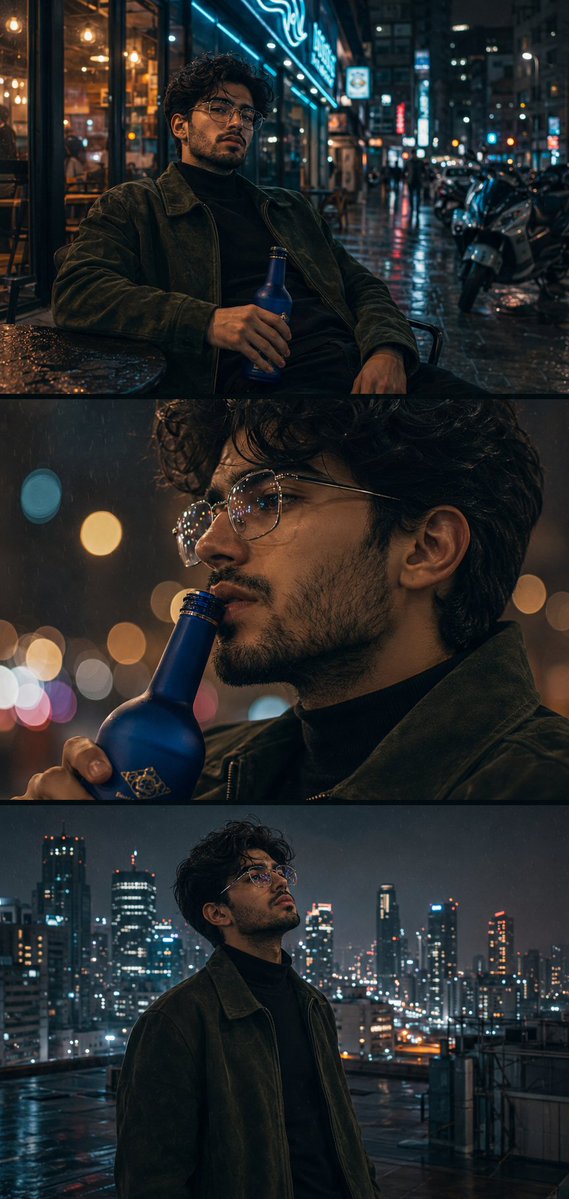Social Media Post - Cinematic Urban Triptych Portrait — output 1