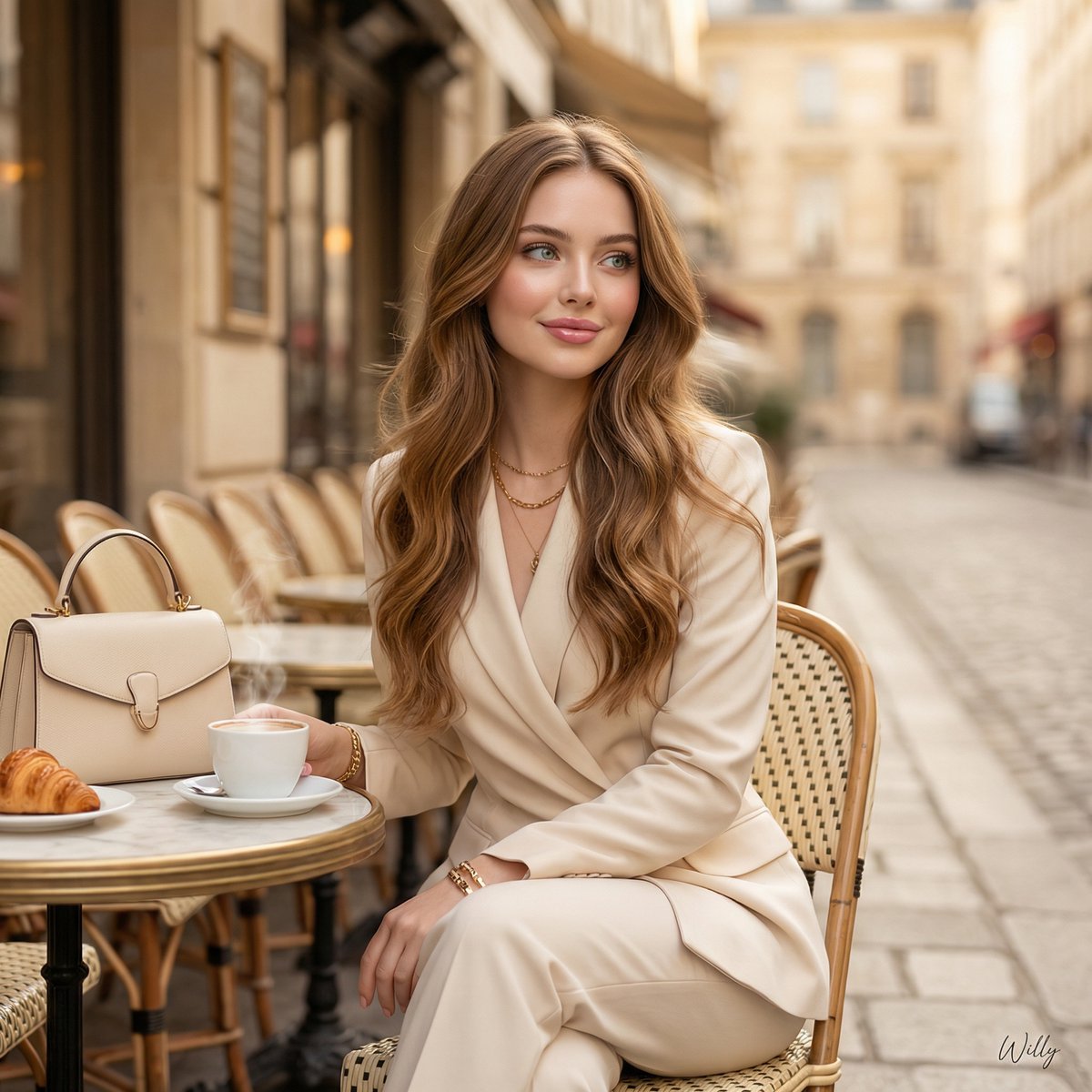 Parisian Luxury Fashion Ad at Golden Hour — output 1