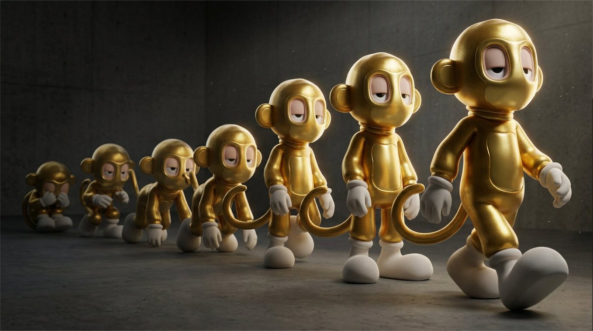 Game Asset - Cinematic 3D Toy Character Evolution Sequence โ output 1