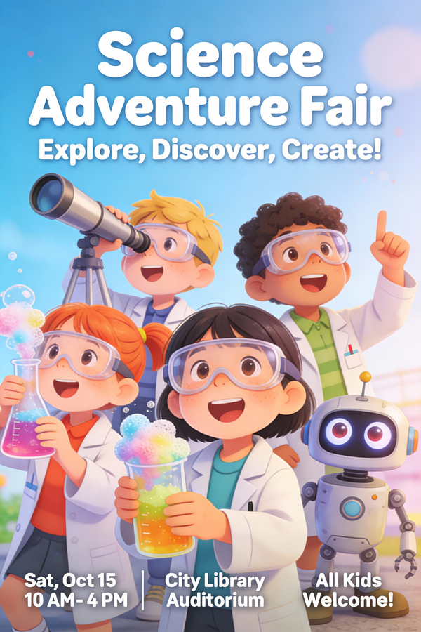 Fun Educational Children's Science Fair Poster — output 1