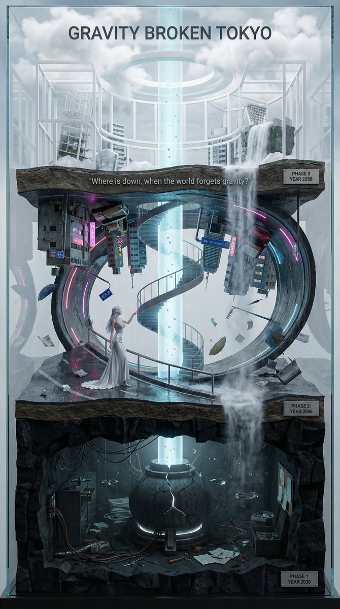 Infographic / Edu Visual - Vertical Layered Diorama Concept Art Prompt for Sci-Fi Film — output 1