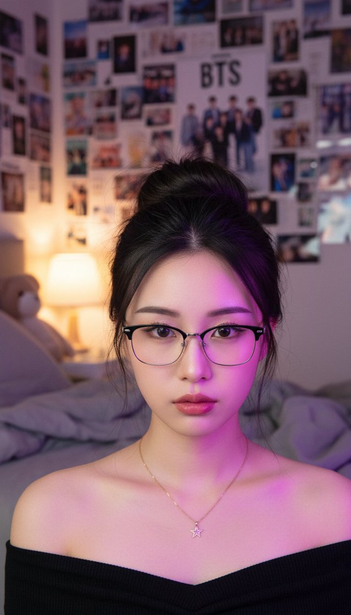 Profile / Avatar - Atmospheric K-pop Fan Room Portrait — output 1