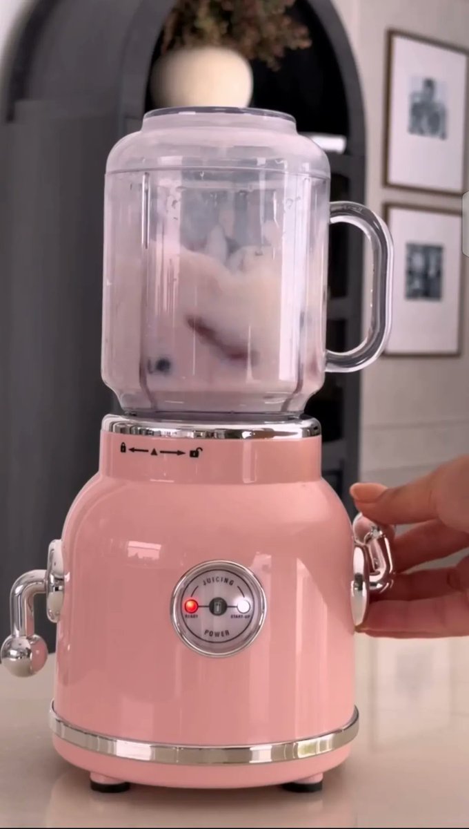 E-commerce Main Image - GPT Image 2 Prompt: Vintage Pink Blender — output 1