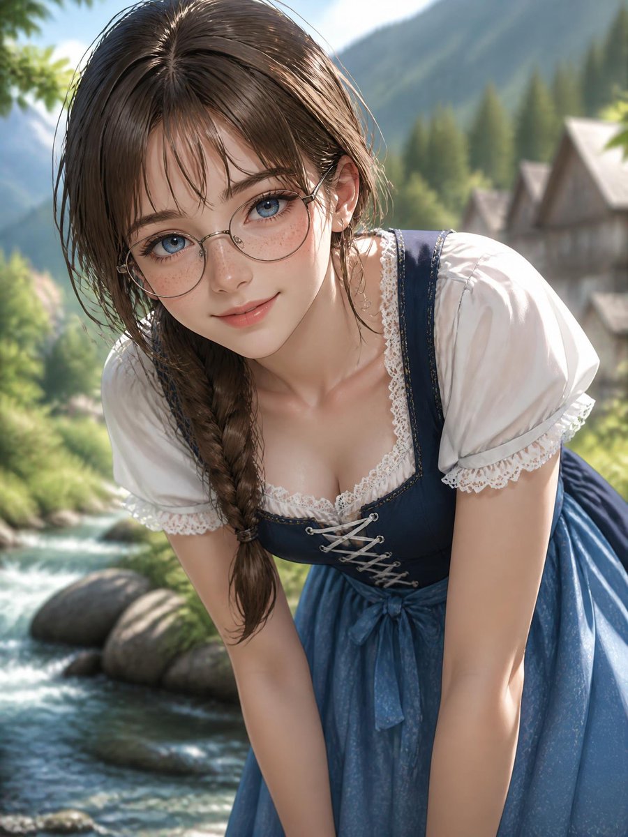 Profile / Avatar - Alpine Dirndl Anime Portrait — output 1