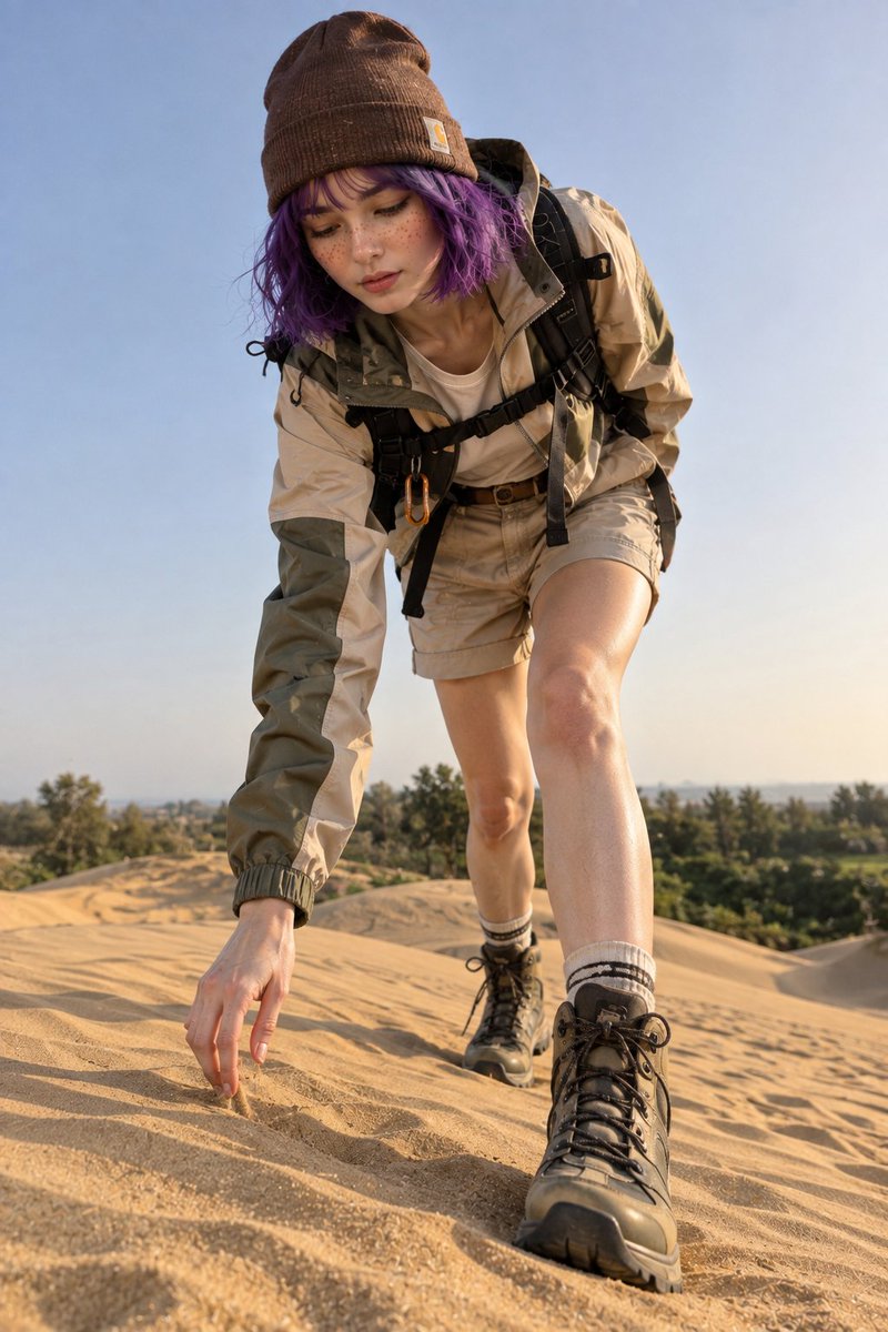 Product Marketing - Hyper-realistic desert adventure portrait — output 1