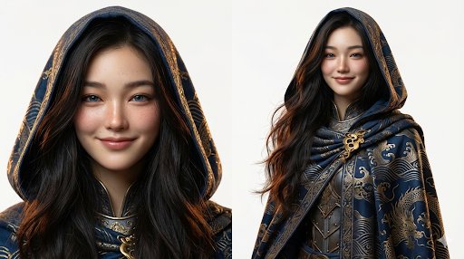 Game Asset - Side-by-Side Fantasy Character Design Sheet — output 1