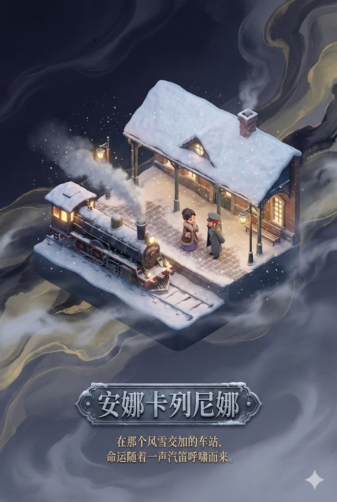 Anna Karenina Diorama Poster in DreamWorks Style — output 1