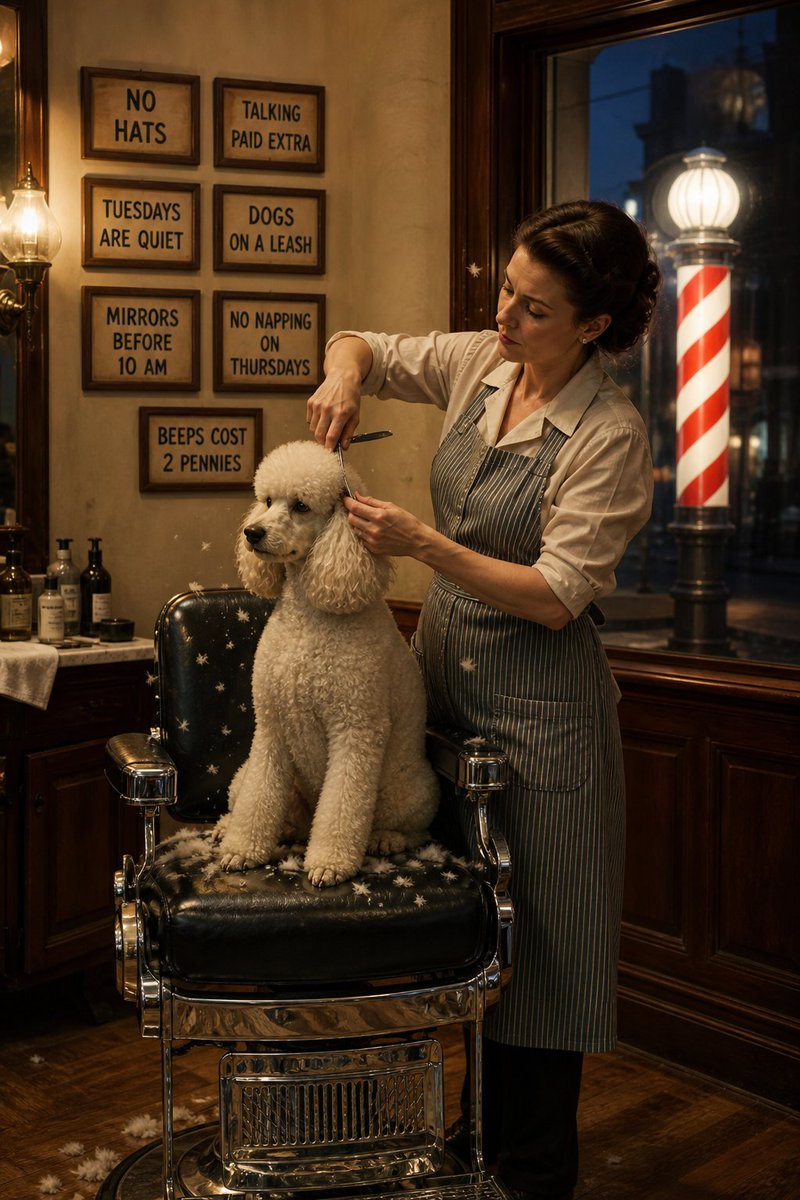 Social Media Post - Vintage Barbershop Interior Scene — output 1