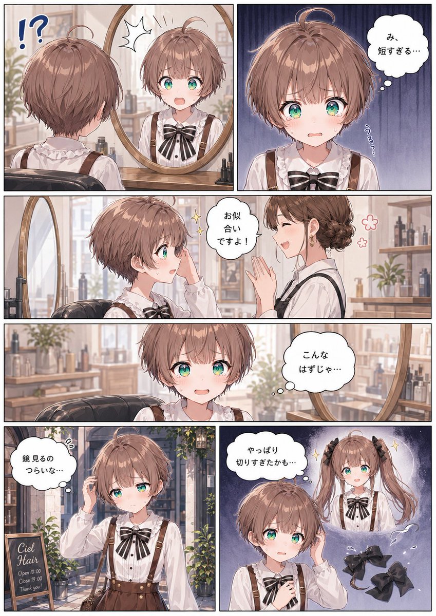 Comic / Storyboard - Haircut Regret Manga Page — output 1