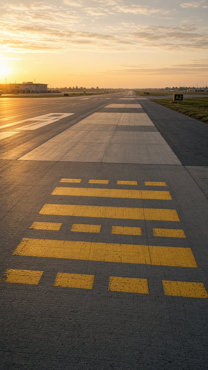 Social Media Post - Golden Hour Empty Airport Runway — output 1