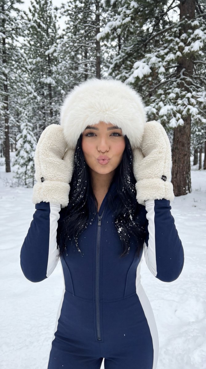 Product Marketing - Winter Sport Lifestyle Portrait with Fur Hat and Pout — output 1