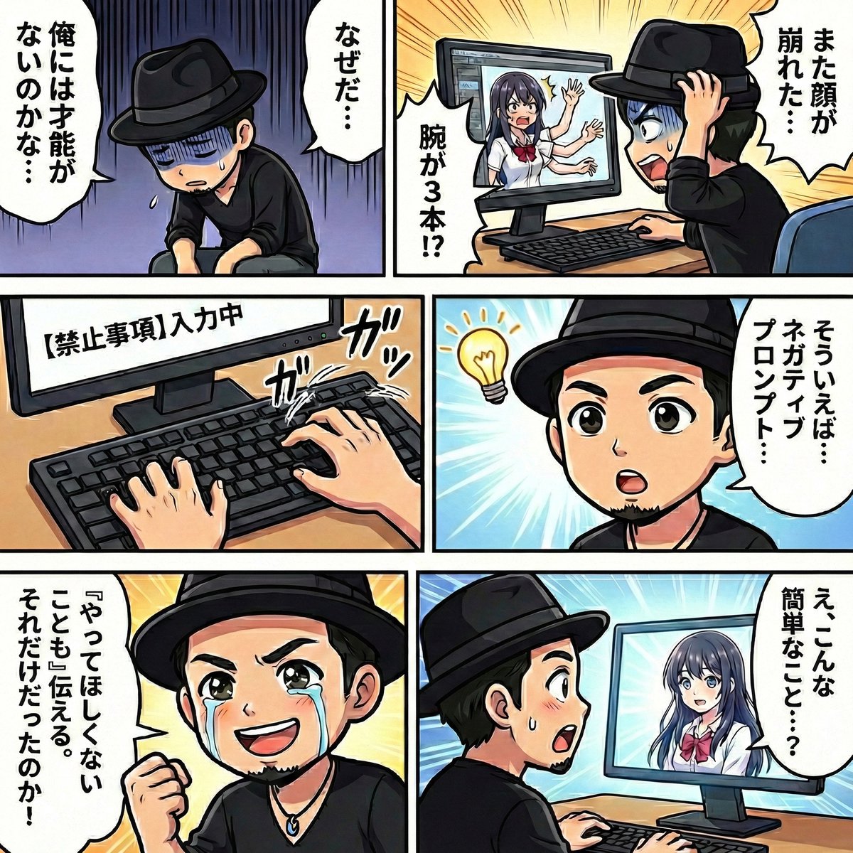 Comic / Storyboard - Negative Prompting for Manga Generation in NanoBanana Pro — output 1