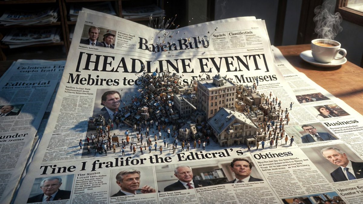 Infographic / Edu Visual - Newspaper Mid-Unfold Diorama Prompt — output 1