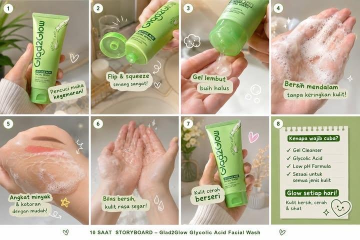 Infographic / Edu Visual - Glad2Glow Skincare Storyboard — output 1