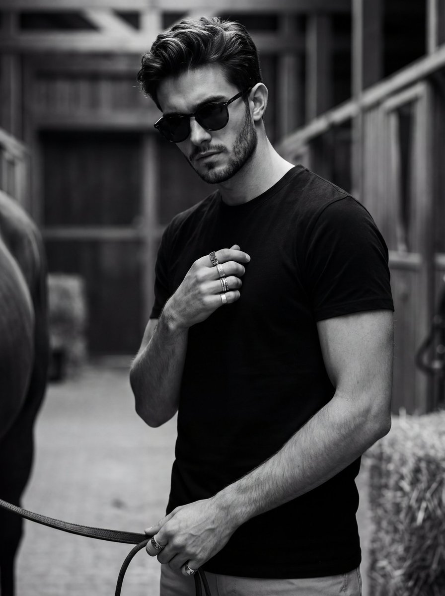 Profile / Avatar - Cinematic black-and-white portrait with strict face lock — output 1