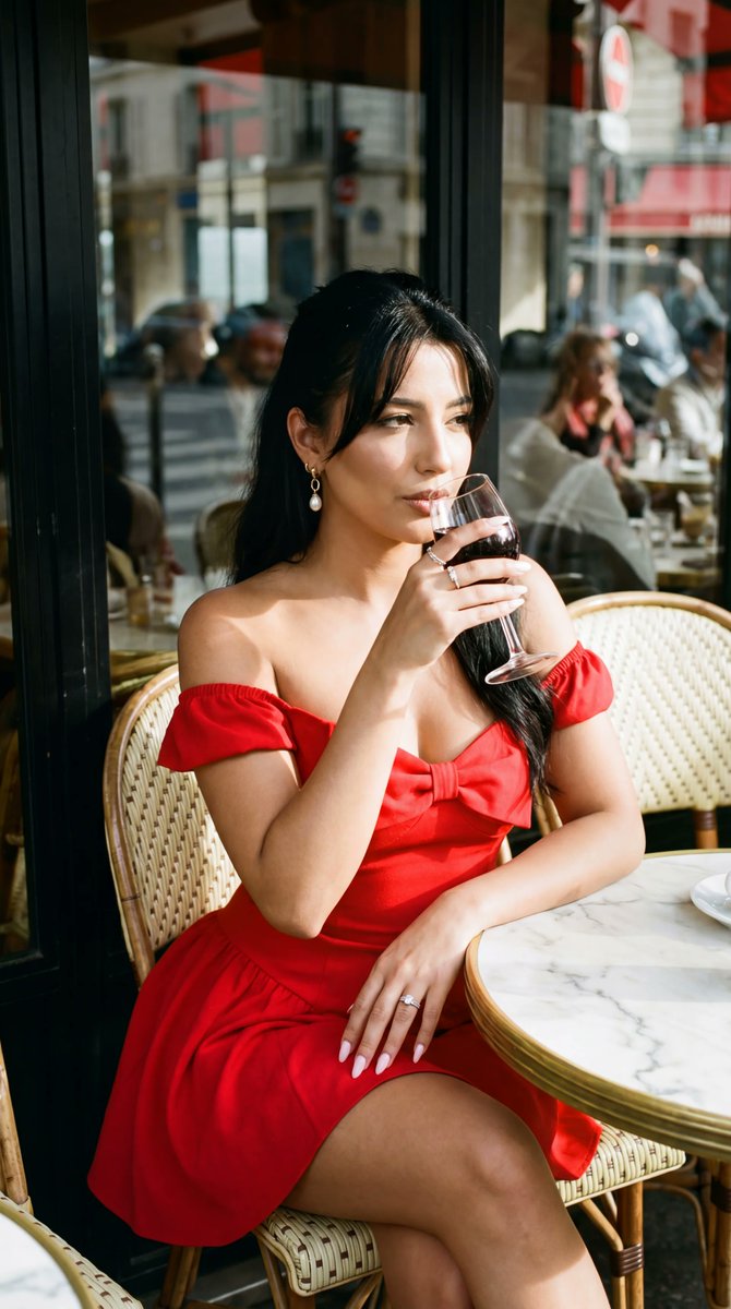 Social Media Post - Parisian Cafe Editorial Portrait Prompt with Face Lock — output 1
