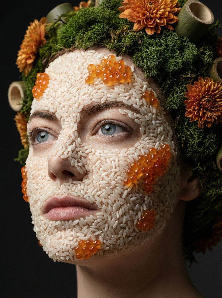 Product Marketing - Avant-garde portrait with organic grain mosaic texture — output 1
